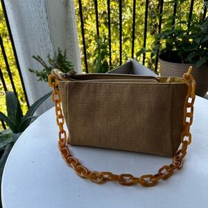 Stylish Tan Acrylic Chain Strap Women's Bag